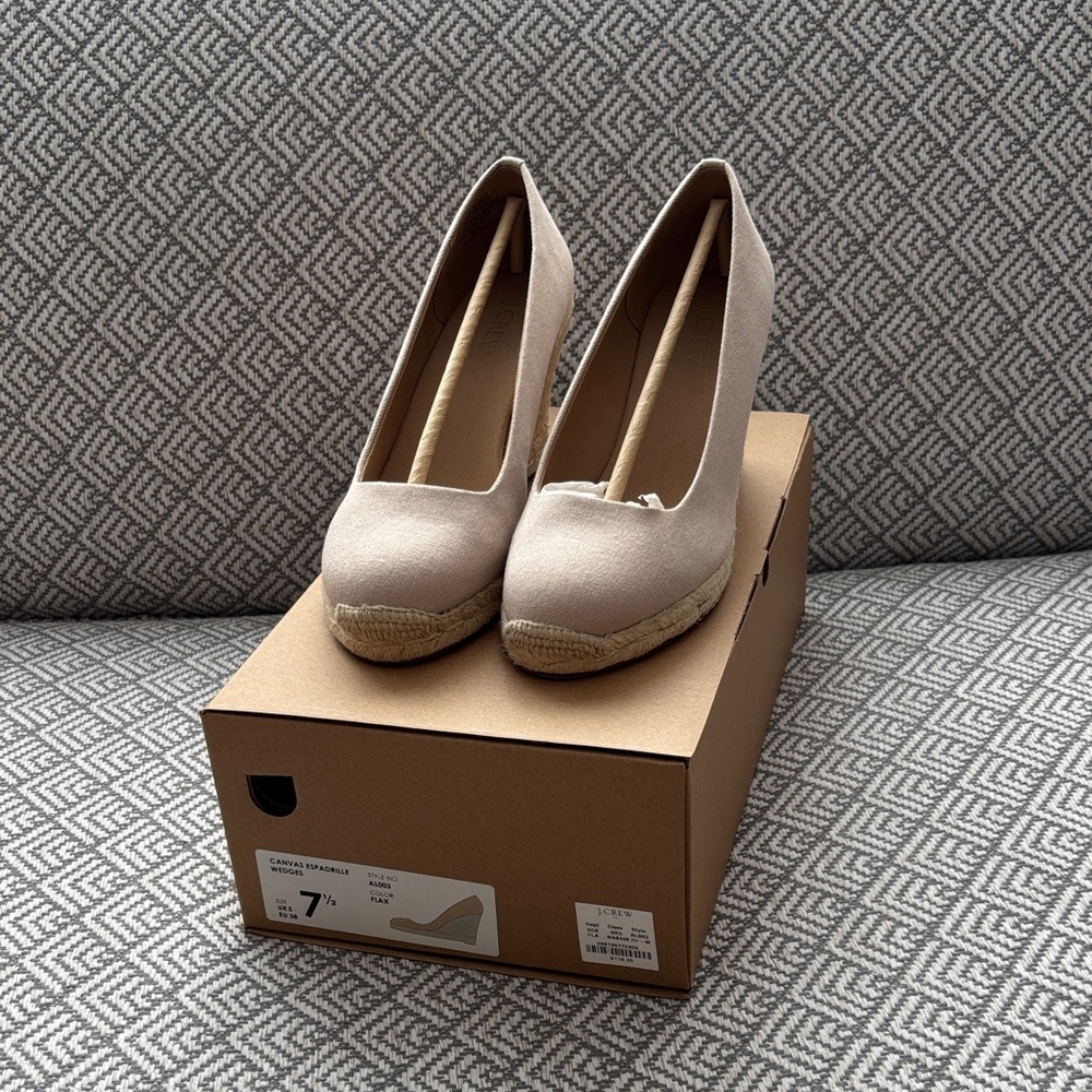 J. Crew Tan Espadrille Wedges